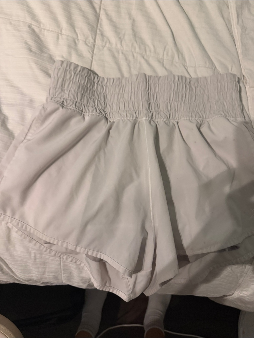 Smocked Waist White Women's Skort - Lightweight Summer Style